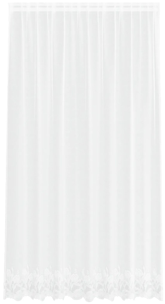 vidaXL Κουρτίνα Δαντέλας με κουρτίνες Floral Λευκό 200 x 245 εκ. Πολυεστέρας