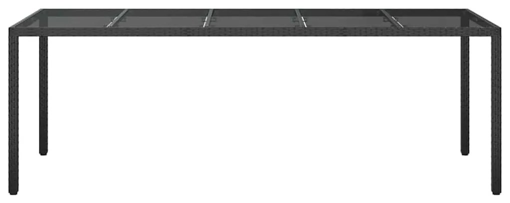 vidaXL Τραπέζι Κήπου για Φαγητό Καθαρό μαύρο 250 x 100 x 75 cm