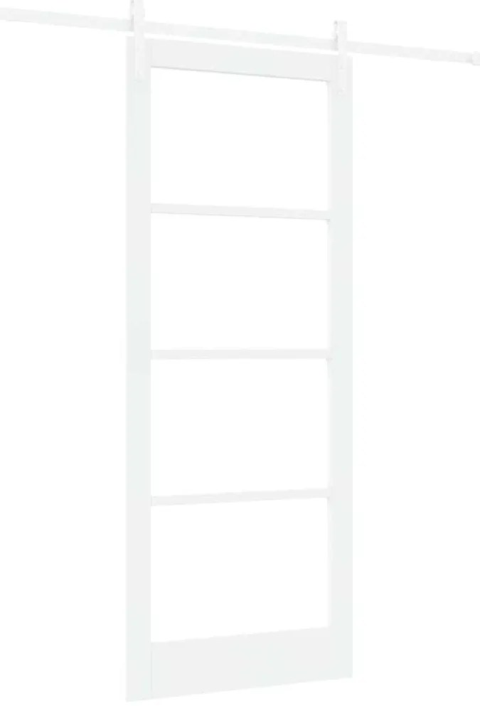 vidaXL Συρόμενη Πόρτα Λευκό 86 x 211 cm Μασίφ ξύλο πεύκου
