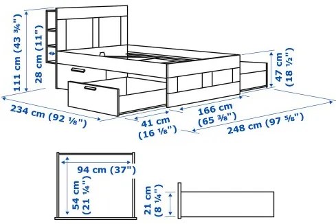 BRIMNES έπιπλα υπνοδωματίου, 2 τεμ. 160x200 cm 494.833.94