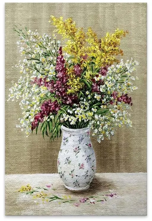 Πίνακας σε καμβά "Flowers in Vase" Megapap ψηφιακής εκτύπωσης 60x90x3εκ.-GP033-0110