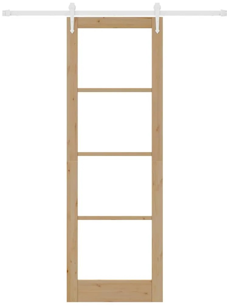 vidaXL Ολισθητή Πόρτα Καφέ 78 x 232 cm Ξύλο και μέταλλο