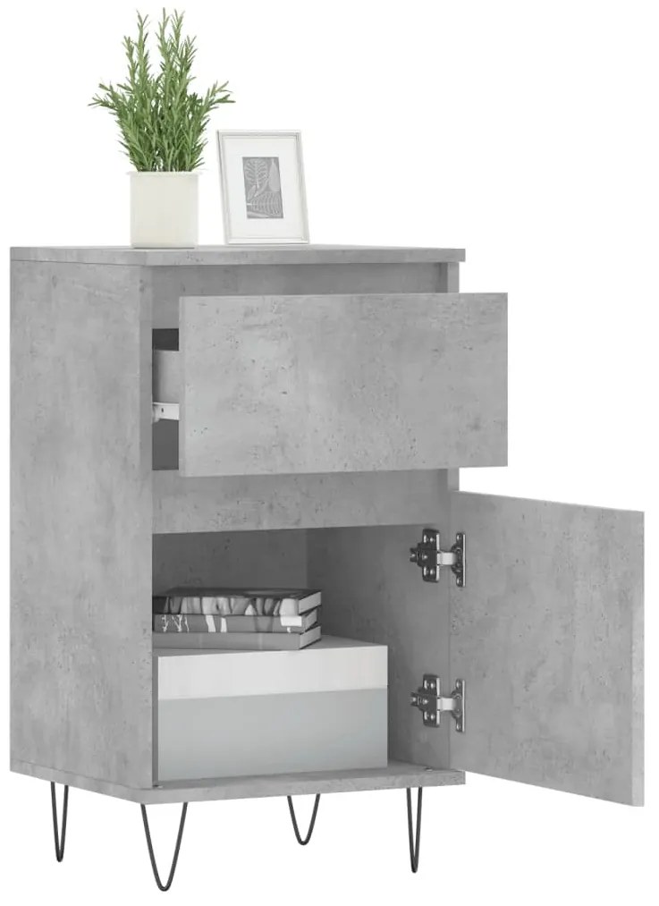 vidaXL Συρταριέρα Γκρι Σκυροδ. 40 x 35 x 70 εκ. από Επεξεργασμένο Ξύλο