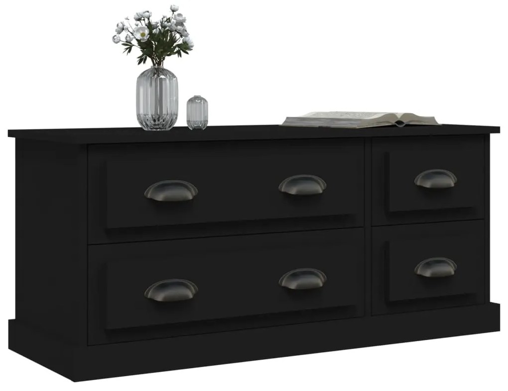 vidaXL Έπιπλο Τηλεόρασης Μαύρο 100x35,5x45εκ. Επεξ. Επεξεργασμένο Ξύλο
