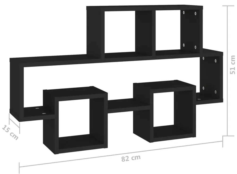 vidaXL Ράφι Τοίχου σε Σχήμα Αυτοκινήτου Μαύρο 82x15x51 εκ. Επεξ. Ξύλο