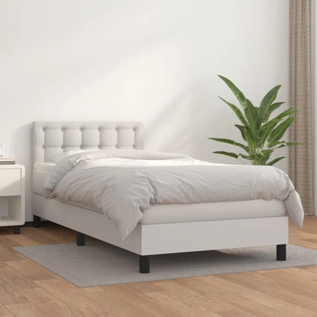 ΚΡΕΒΑΤΙ BOXSPRING ΜΕ ΣΤΡΩΜΑ ΛΕΥΚΟ 100X200ΕΚ.ΑΠΟ ΣΥΝΘΕΤΙΚΟ ΔΕΡΜΑ 3141108