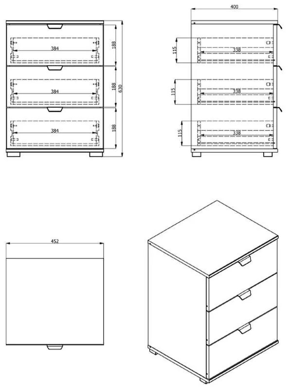 Κομοδίνο Duero 3F Artisan Oak 45x40x63 εκ. 45x40x63 εκ.
