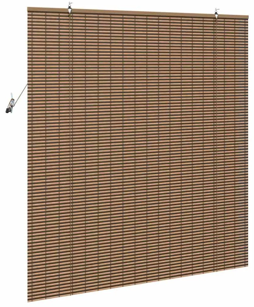 vidaXL Ρολό Παραθύρου με κουρτίνες Καφέ 140 x 160 cm Μπαμπού