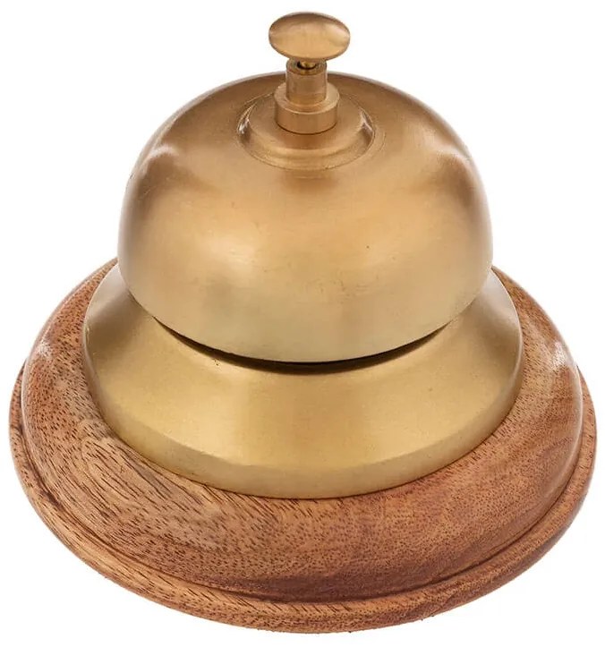 Διακοσμητικό Κουδούνι υποδοχής Atmosphera με ξύλινη βάση και διαστάσεις 10x10x12.5cm