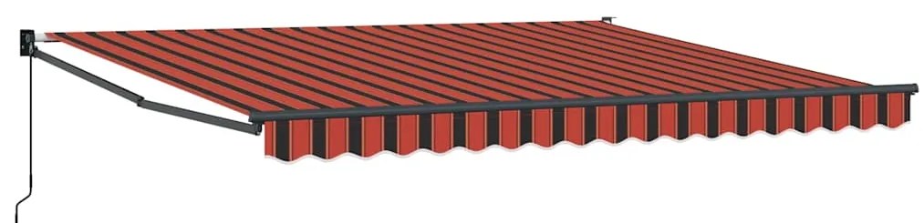 vidaXL Τέντα Πτυσσόμενη Πορτοκαλί/Καφέ 4 x 3 μ. Ύφασμα και Αλουμίνιο