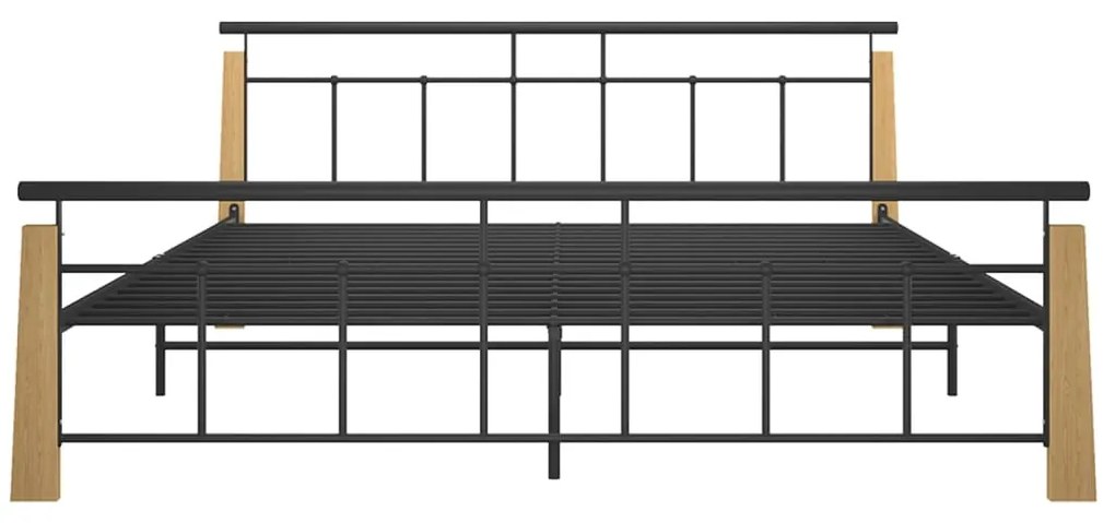 vidaXL Πλαίσιο Κρεβατιού 180 x 200 εκ. Μέταλλο/Μασίφ Ξύλο Δρυός