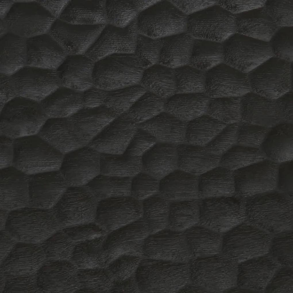 Κομοδίνο Μαύρο 40 x 33 x 46 εκ. από Μασίφ Ξύλο Μάνγκο - Μαύρο