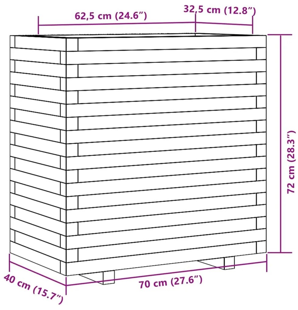 Ζαρντινιέρα 70x40x72 εκ. από Εμποτισμένο Ξύλο Πεύκου - Καφέ