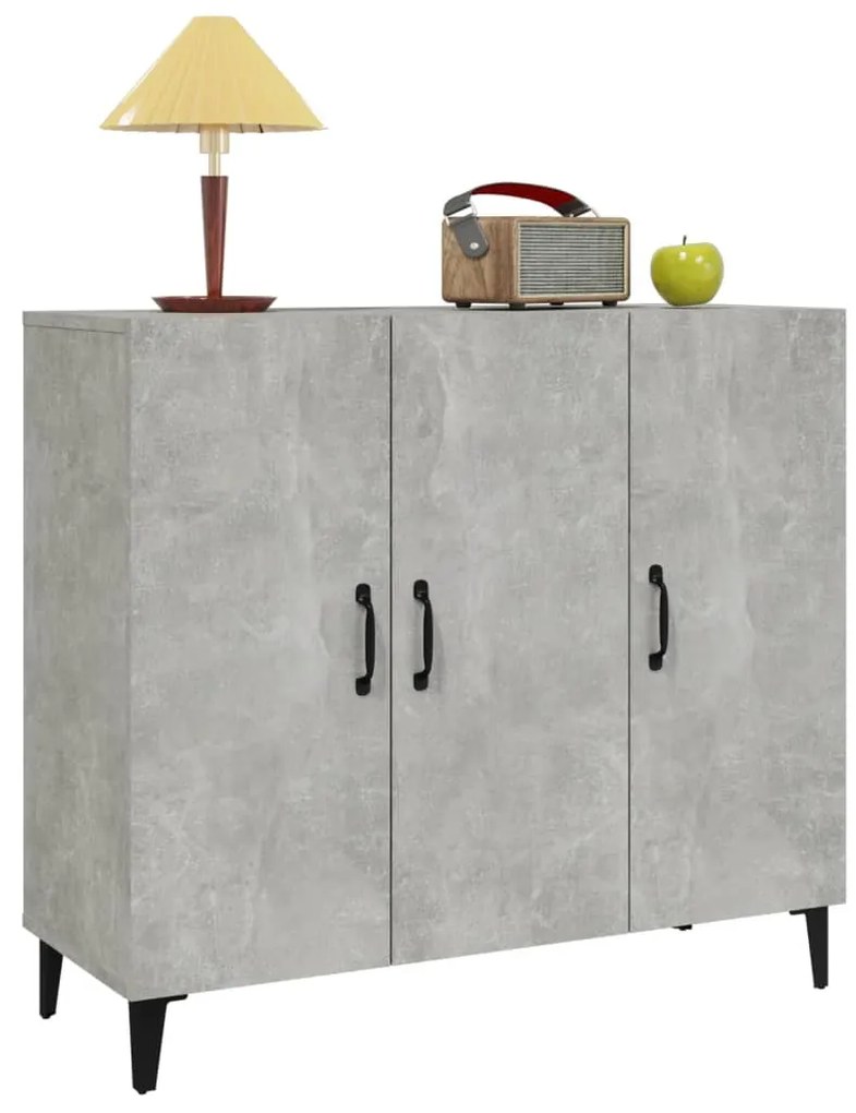 vidaXL Ντουλάπι Γκρι Σκυροδέματος 90x34x80 εκ. Επεξεργασμένο Ξύλο
