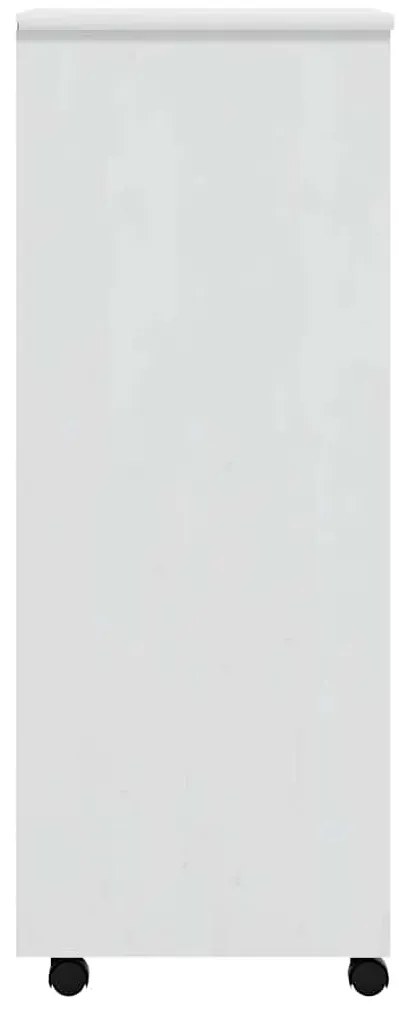 vidaXL Ντουλάπι Κυλιόμενο με Συρτάρια MOSS Λευκό από Μασίφ Ξύλο Πεύκου