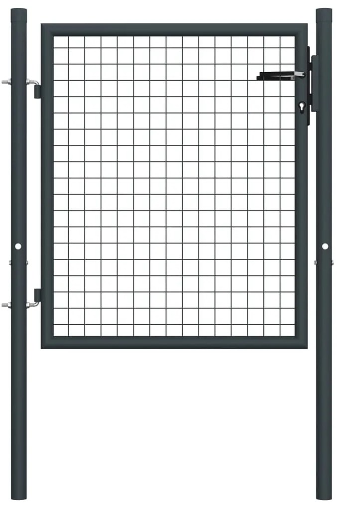 vidaXL Πόρτα Περίφραξης με Πλέγμα Γκρι 100 x 125 εκ. Γαλβαν. Χάλυβας