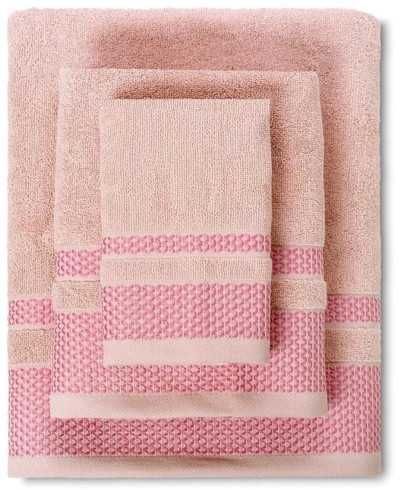 Πετσέτες Alvor (Σετ 3Τμχ) 02.520.10 Pink Cryspo Trio Towels Set 70x140cm 100% Βαμβάκι