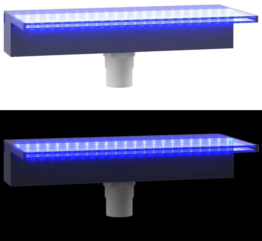 Σιντριβάνι Καταρράκτης Πισίνας με RGB LED 45 εκ. Ακρυλικό - Διαφανές