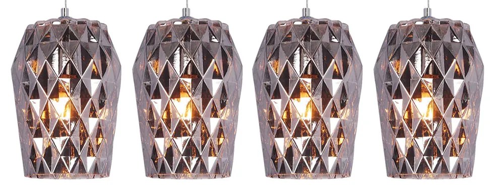 Φωτιστικό Οροφής Πολύφωτο Homelighting Luca 77-3723 Smoked Grey