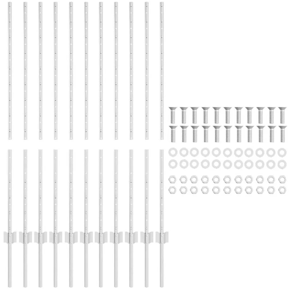 vidaXL Πό posts φράχτη 22 pcs Ασημί 120 cm Γαλβανισμένος χάλυβας