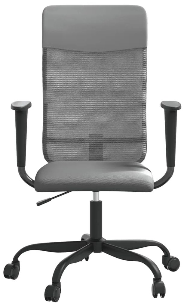 vidaXL Καρέκλα Γραφείου Ρυθμ. Ύψος Μαύρη Διχτυωτό Ύφασμα/Συνθ. Δέρμα