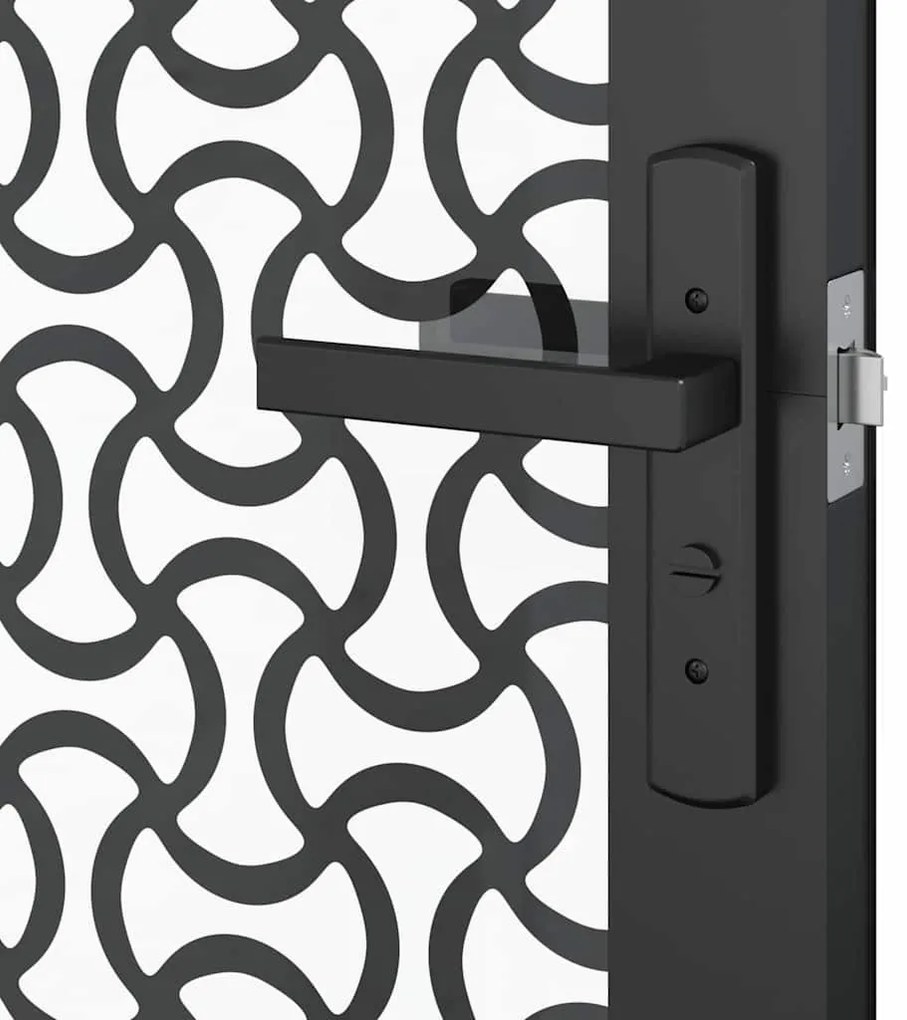 vidaXL Γυάλινη πόρτα Μαύρο 76 x 3.5 x 201.5 εκ Αλουμίνιο