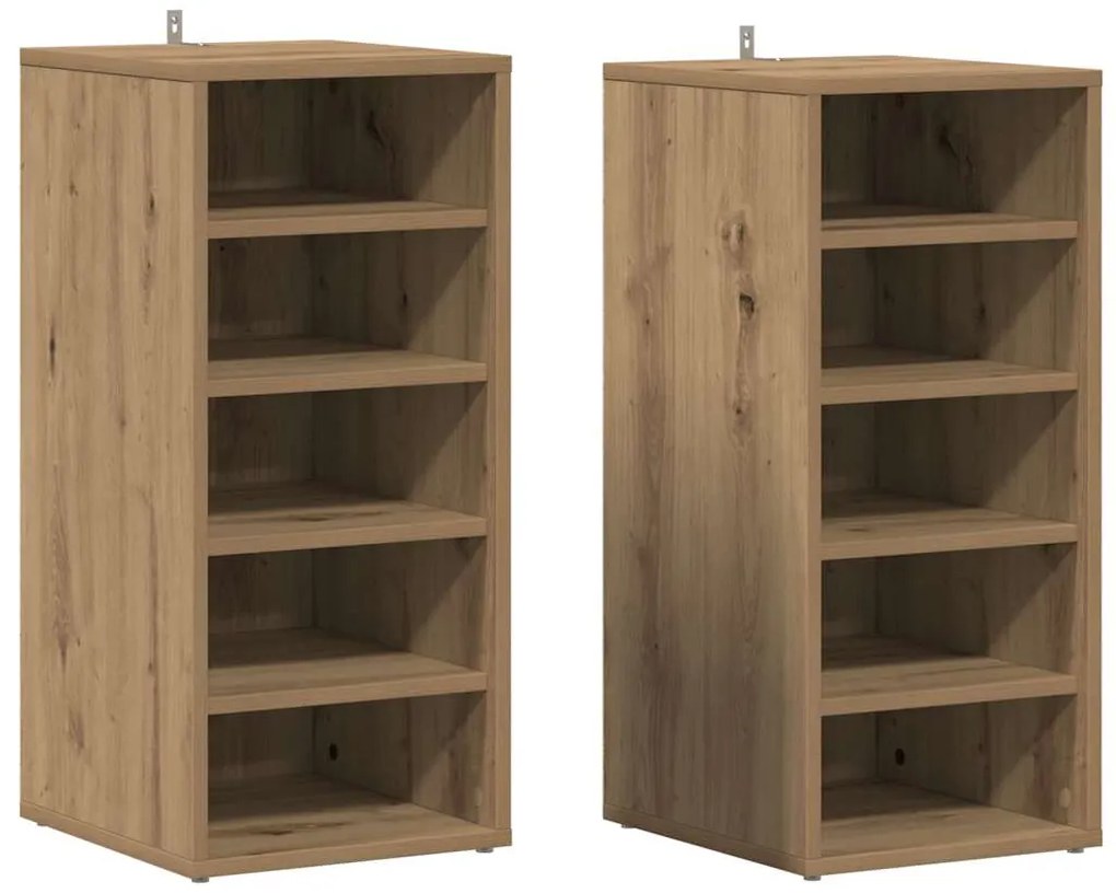 vidaXL Ντουλάπια παπουτσιών 2 τεμ Artisan Oak 32x35x70 cm