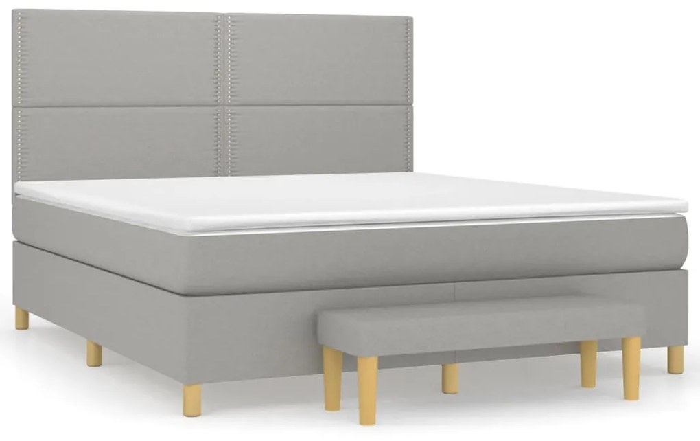 ΚΡΕΒΑΤΙ BOXSPRING ΜΕ ΣΤΡΩΜΑ ΑΝΟΙΧΤΟ ΓΚΡΙ 180X200 ΕΚ. ΥΦΑΣΜΑΤΙΝΟ 3137093