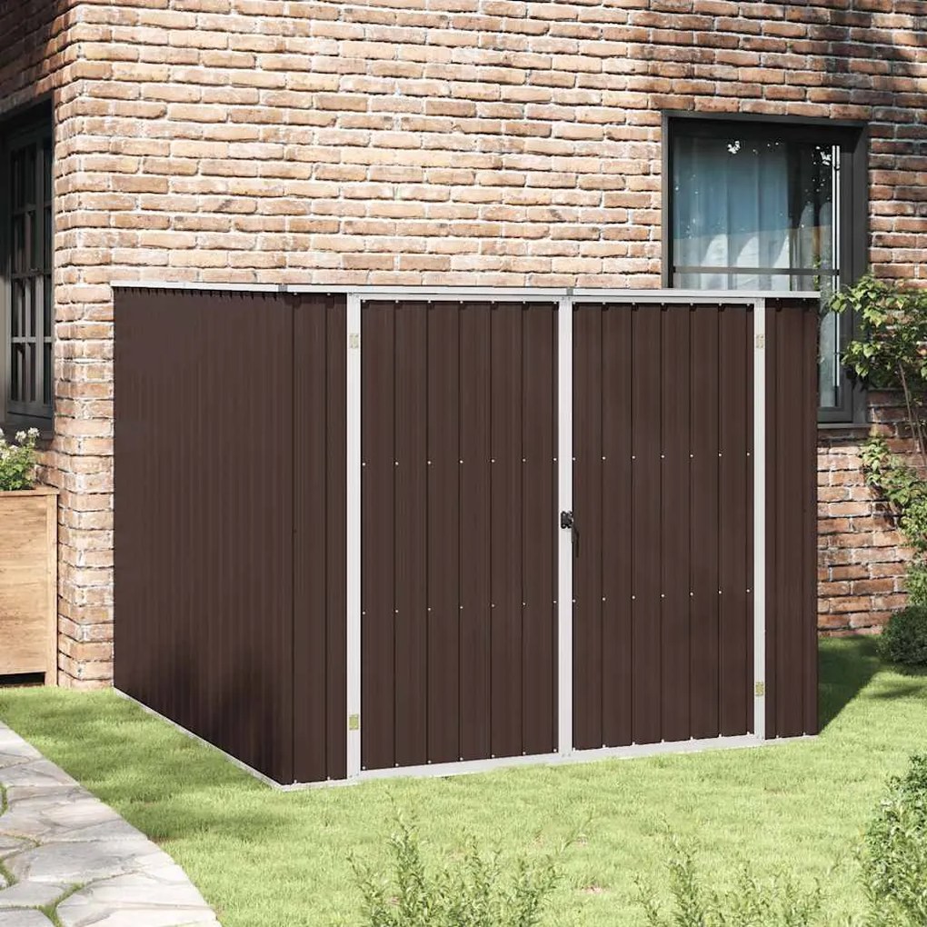 vidaXL Αποθήκη Κήπου Καφέ 195 x 198 x 159 εκ. από Γαλβανισμένο Ατσάλι