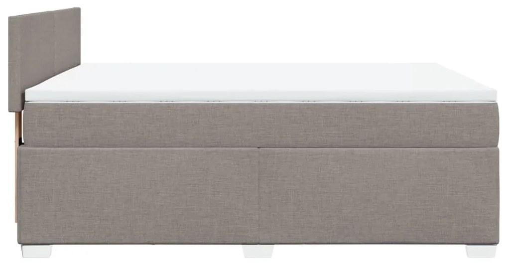 vidaXL Κρεβάτι Boxspring με Στρώμα Taupe 160x200 εκ. Υφασμάτινο