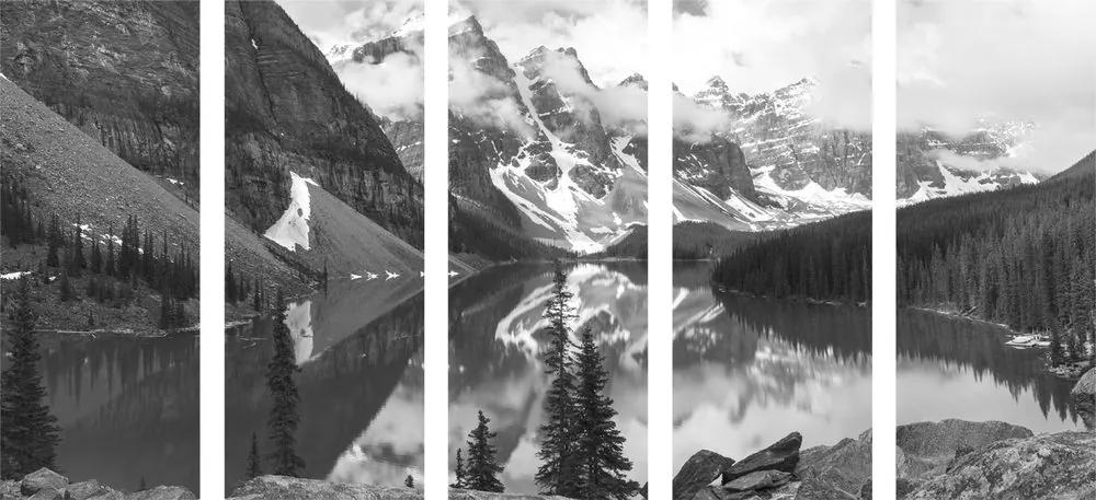 Εικόνα 5 μερών όμορφο ορεινό τοπίο σε ασπρόμαυρο - 200x100