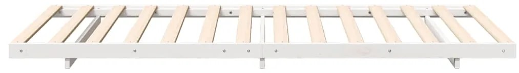 vidaXL Κρεβάτι δαπέδου Λευκό 90 x 200 cm Μασίφ ξύλο πεύκου