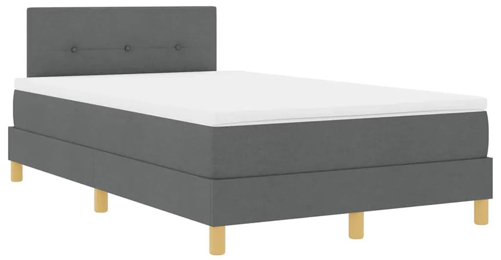 vidaXL Κρεβάτι box spring με στρώμα Σκούρο γκρι 120 x 190 cm ύφασμα