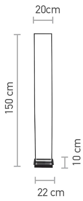 InLight Επιδαπέδιο φωτιστικό LED 45W 3000K από αλουμίνιο σε μαύρη απόχρωση D:150cm (45022) - 45022