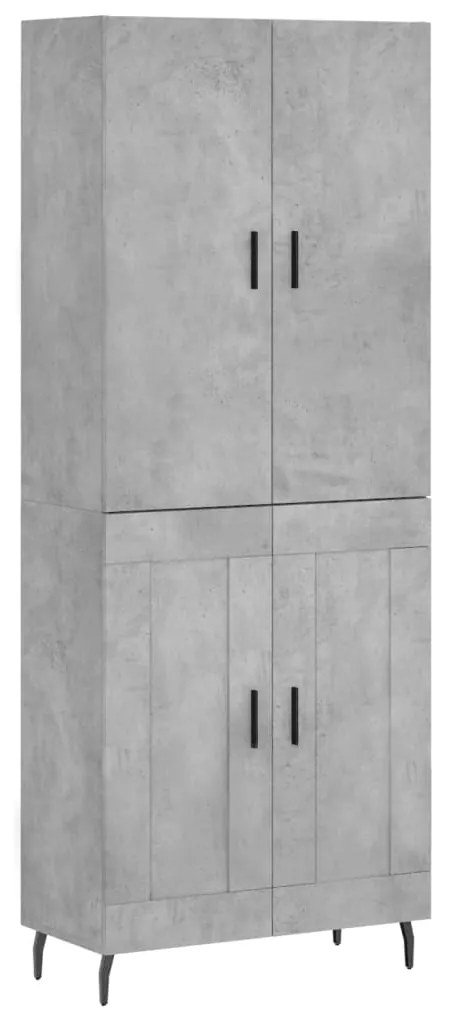 vidaXL Ντουλάπι Γκρι Σκυροδέματος 69,5x34x180 εκ. Επεξεργασμένο Ξύλο