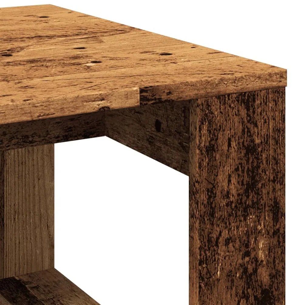 Τραπέζι Βοηθητικό Παλαιό Ξύλο 50 x 50 x 35 εκ. από Επεξ. Ξύλο - Καφέ