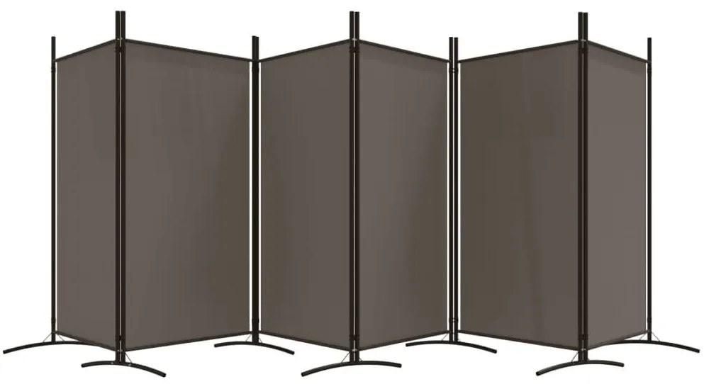 Διαχωριστικό Δωματίου με 6 Πάνελ Ανθρακί 520x180 εκ. από Ύφασμα - Ανθρακί