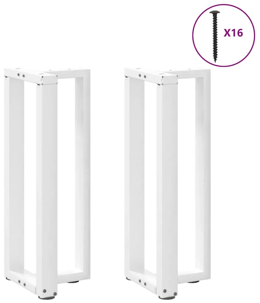 vidaXL Πόδια Κονσόλας σε Σχήμα Τ, 2 τεμ. Λευκά 38x25x(72-73) εκ. Ατσάλι