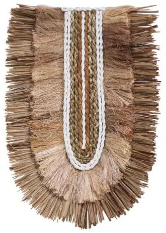 Διακοσμητικό τοίχου Earsy II Inart seagrass σε φυσικό 38x30x8εκ 339-000037 339-000037 Καφέ