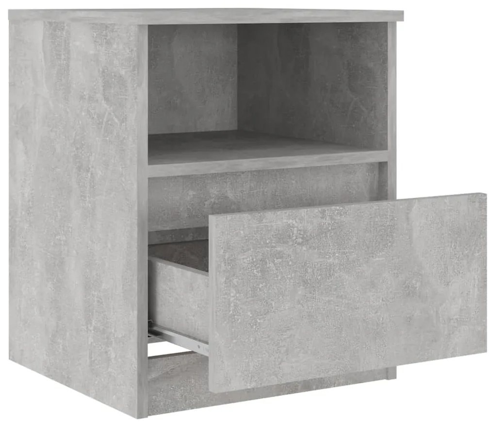 Κομοδίνο Γκρι Σκυροδέματος 40 x 40 x 50 εκ. από Επεξ. Ξύλο 806165