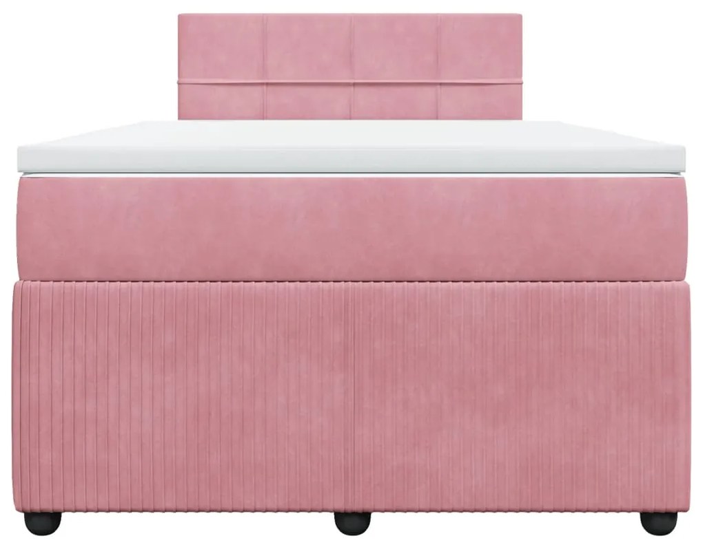 ΚΡΕΒΑΤΙ BOXSPRING ΜΕ ΣΤΡΩΜΑ ΡΟΖ 120X190 ΕΚ. ΒΕΛΟΥΔΙΝΟ 3289991