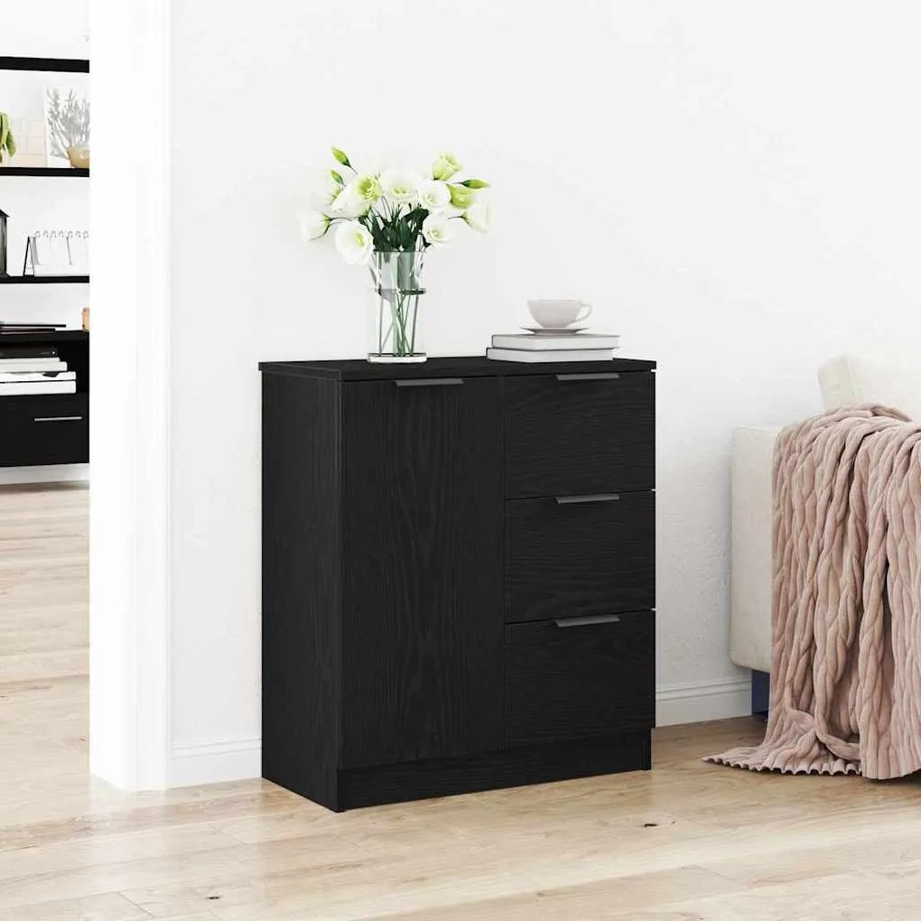 vidaXL Πλαϊνό γραφείο Μαύρο 60 x 30 x 70 εκ. Επεξεργασμένο ξύλο