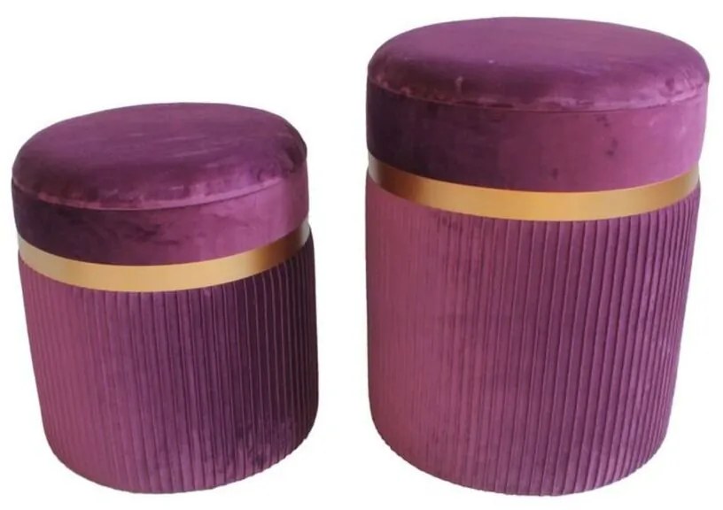 Υποπόδια DKD Home Decor πολυεστέρας MDF Βουργουνδίας (39 x 39 x 49 cm)