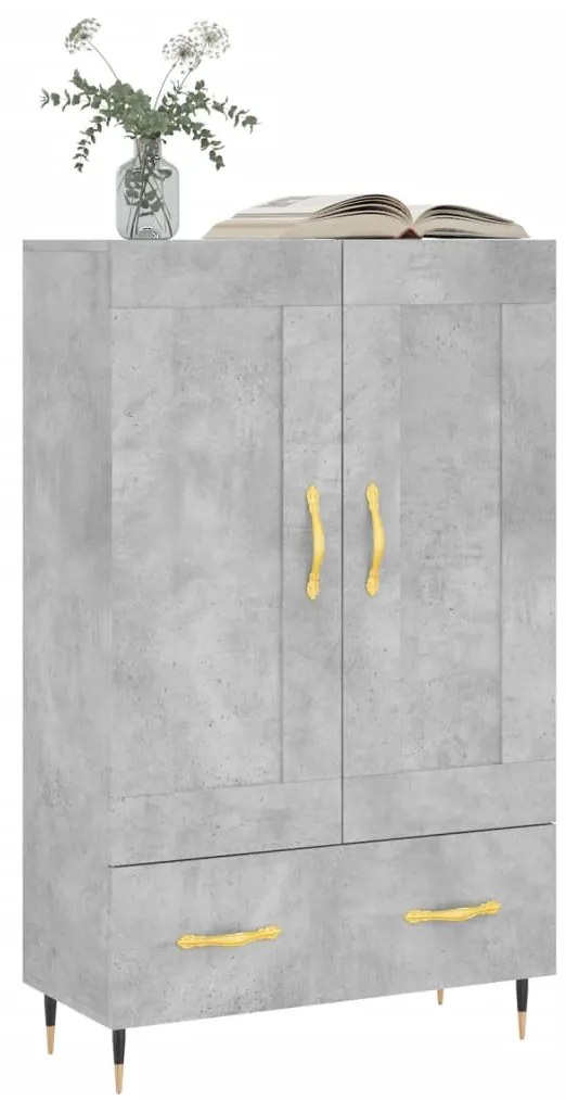 vidaXL Ντουλάπα Γκρι Σκυροδέματος 69,5 x 31 x 115 εκ. Επεξεργ. Ξύλο