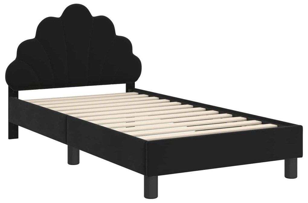 vidaXL Κρεβάτι Παιδικής Κρεβατοκάμαρας με Κεφαλάκι Μαύρο 80 x 160 cm