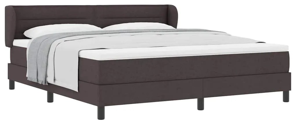 vidaXL Κρεβάτι box spring με στρώμα με στρώμα Σκούρο καφέ Σκούρο καφέ