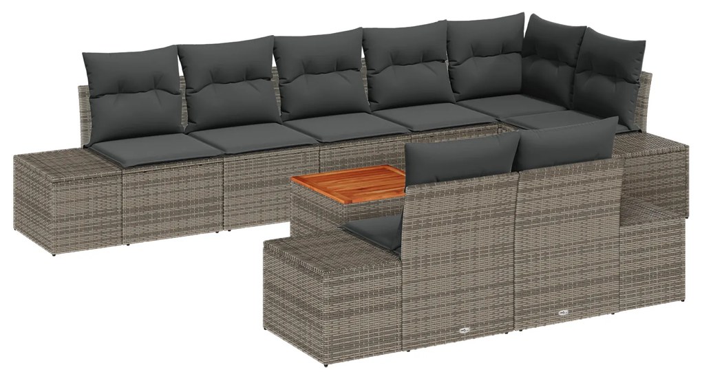 vidaXL Σετ Σαλονιού Κήπου 9 pcs Γκρι 55 x 55 x 37 εκ