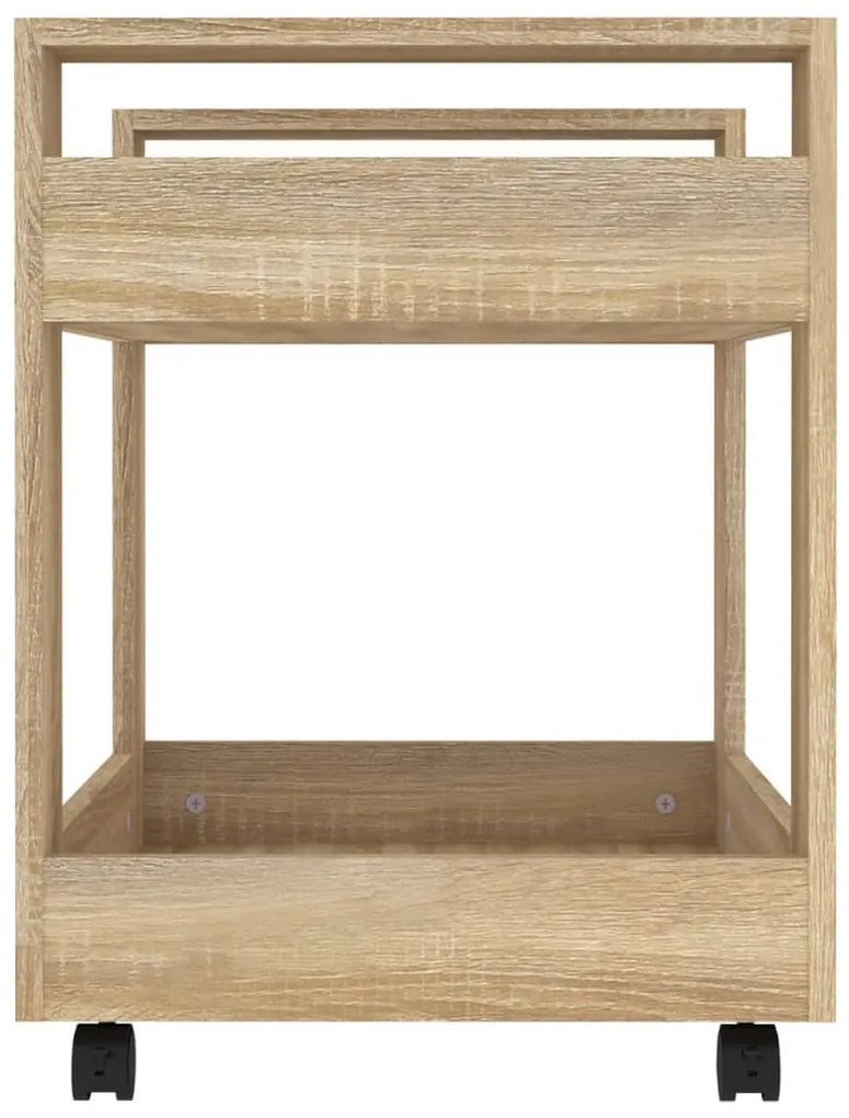 vidaXL Γραφείο Τρόλεϊ Sonoma Δρυς 60x45x60 εκ. από Επεξεργασμένο Ξύλο