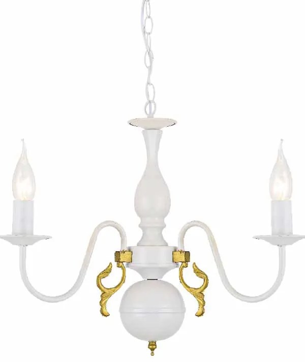 Φωτιστικό Οροφής Τρίφωτο Aca Velvet DLA12003P White Matt/ Gold Matt