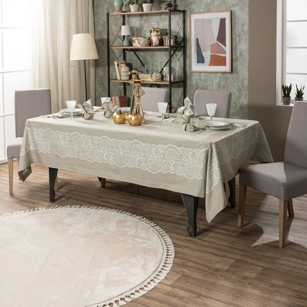 Τραπεζομάντηλο Clermont 06 Khaki Teoran 155x230 160x230cm Cotton-Polyester
